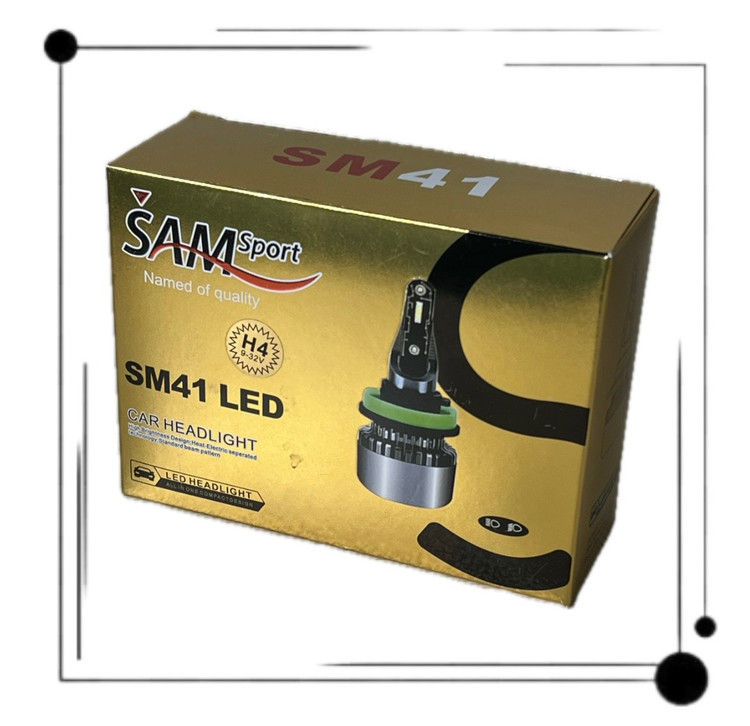 هدلایت سام SM41 پایه H4 - روشنایی فوقالعاده ۱۶۰۰۰ لومن با چیپ CSP