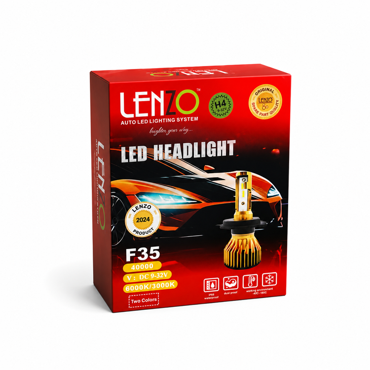 هدلایت دو رنگ لنزو مدل F35 پایه H4