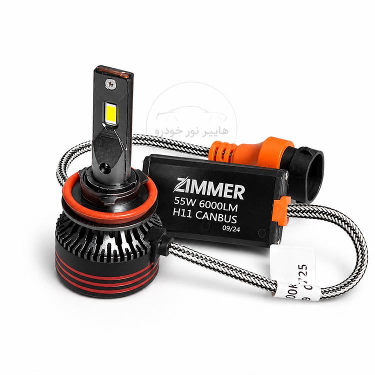 لامپ هدلایت LED زیمِر Zimmer M8 Pro 55W 6000LM نور سفید 6500K | مناسب خودرو