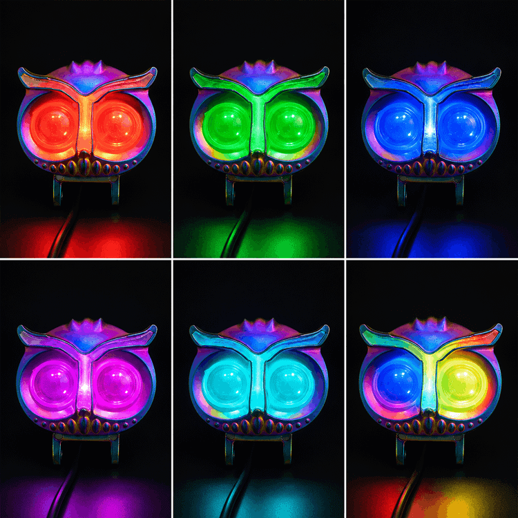 نمای نزدیک پروژکتور جغدی RGB